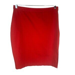 2/$30 Orange Red Banana Republic Pencil Skirt Size 12 Cotton Blend Stretch